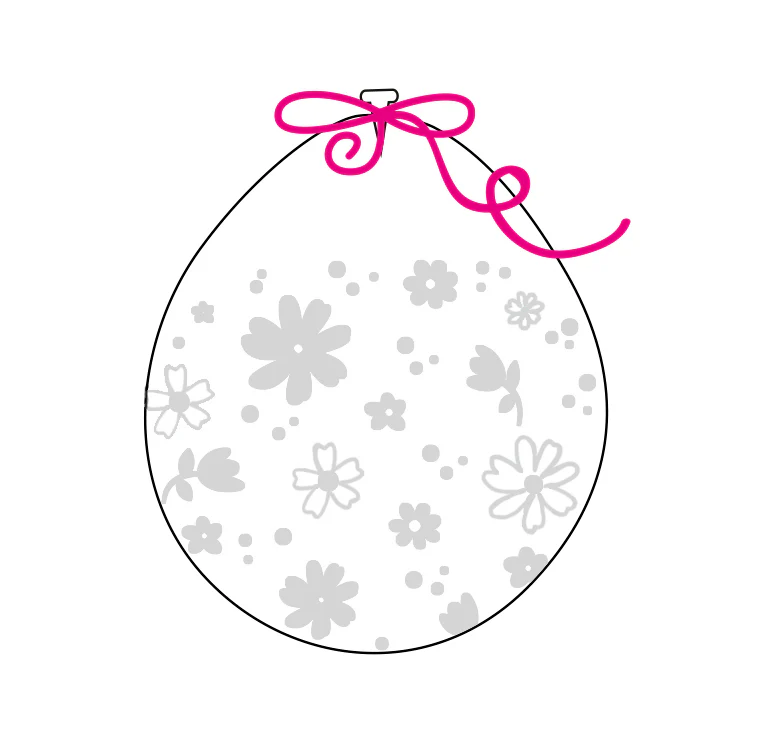 18" Stuffing Printed Latex Balloons (25 Per Bag) Decomex Clear DAISIES with WHITE INK