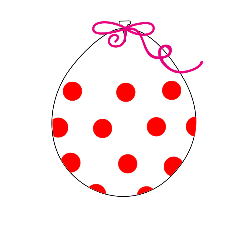 18" Stuffing Printed Latex Balloons (25 Per Bag) Decomex Clear POLKA DOTS with RED INK