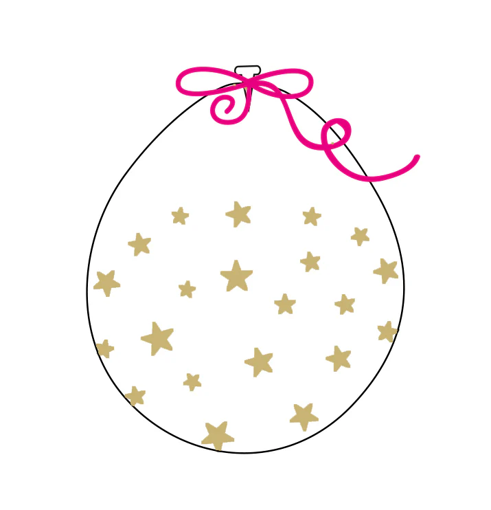 18" Stuffing Printed Latex Balloons (25 Per Bag) Decomex Clear SMALL STAR with GOLD INK