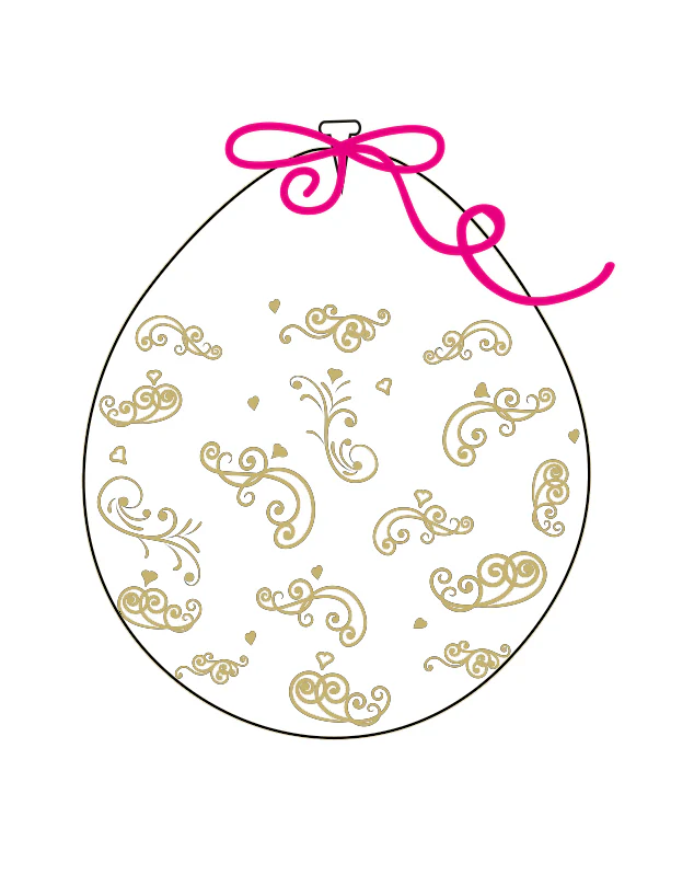 18" Stuffing Printed Latex Balloons (25 Per Bag) Decomex Clear SWIRLS with GOLD INK
