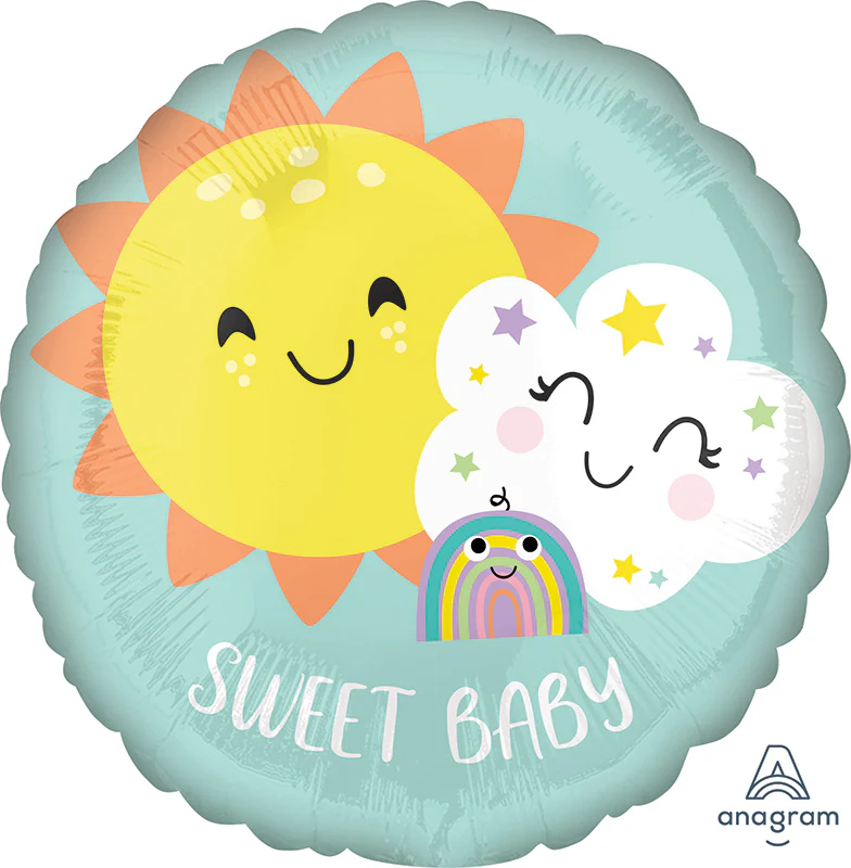 18" Sweet Baby Rainbow Foil Balloon