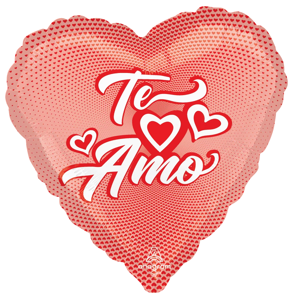 18" Te Amo Corazones (Spanish) Foil Balloon