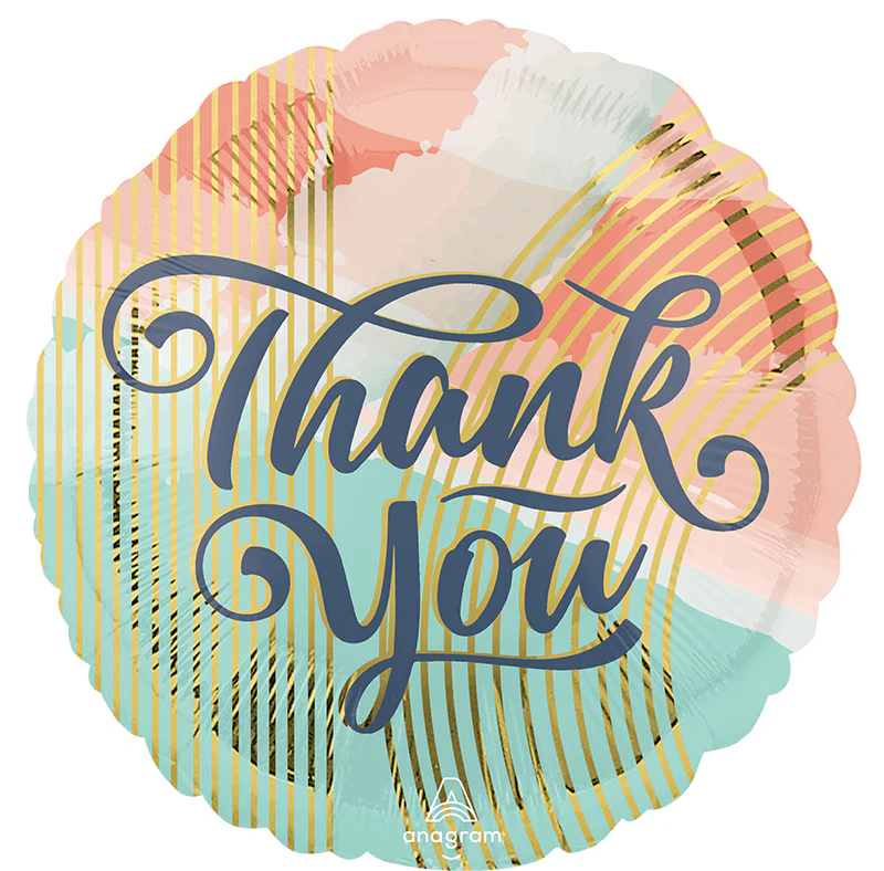 18" Thank You Pastel Clouds Foil Balloon