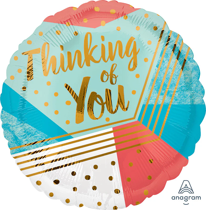 18" Thinking of You Geometric Foil Balloon