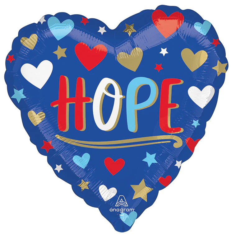 18" Unity Hope Heart Foil Balloon