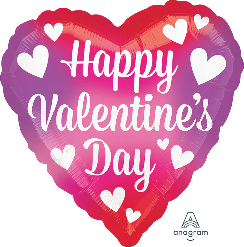 18" Valentine's Day Splash of Color Foil Balloon