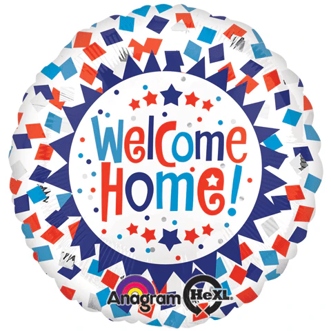 18" Welcome Home Confetti Balloon Packaged