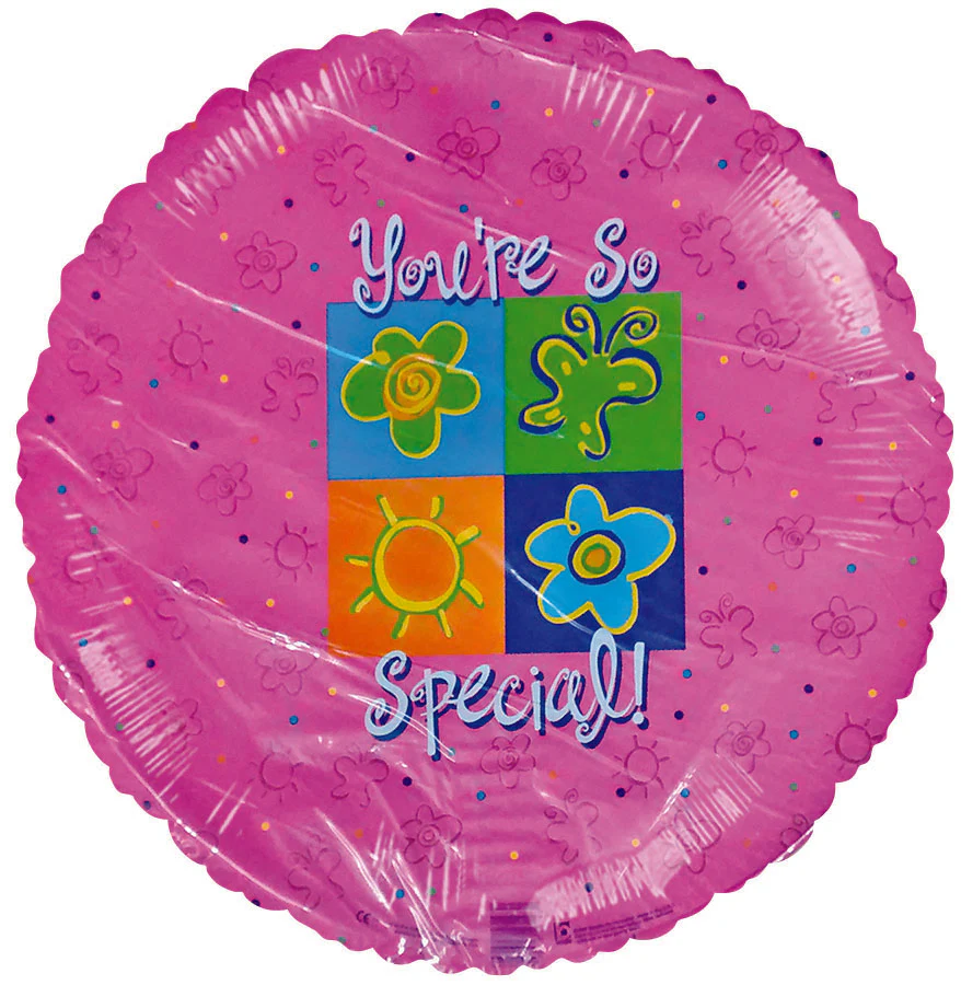 18" You're so special Sun Butterflies Flower Pink background Balloon