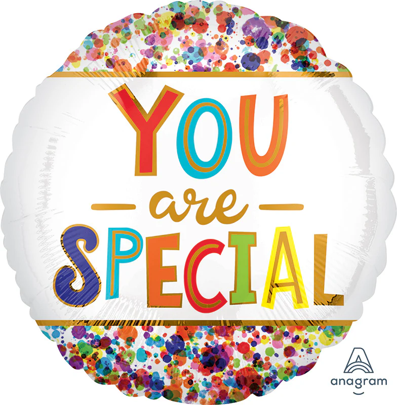 18" You Are Special Watercolor Dots Foil Balloon