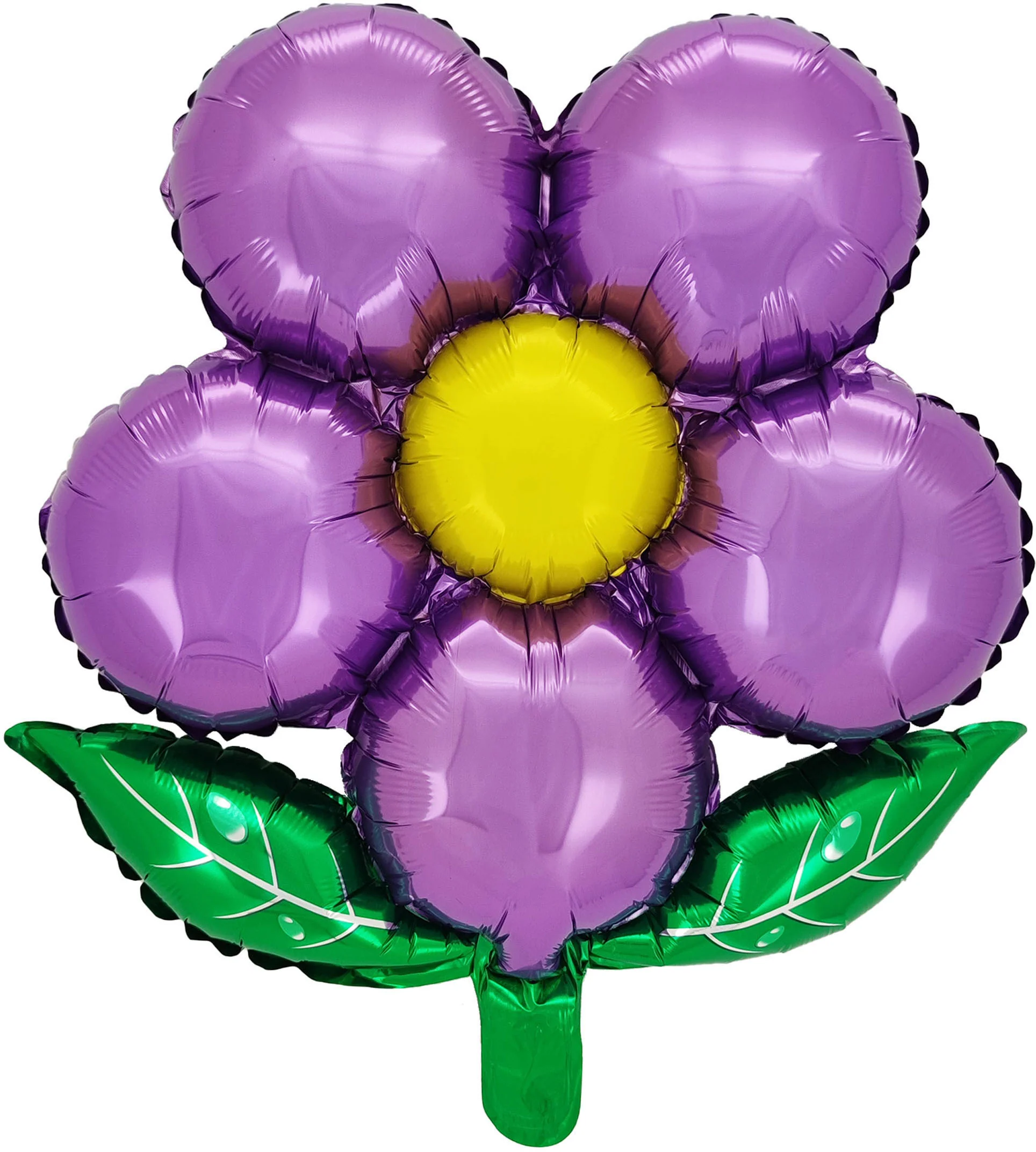 18" Airfill Only Flower Flower Foil With Leave Petals Balloons Lavender