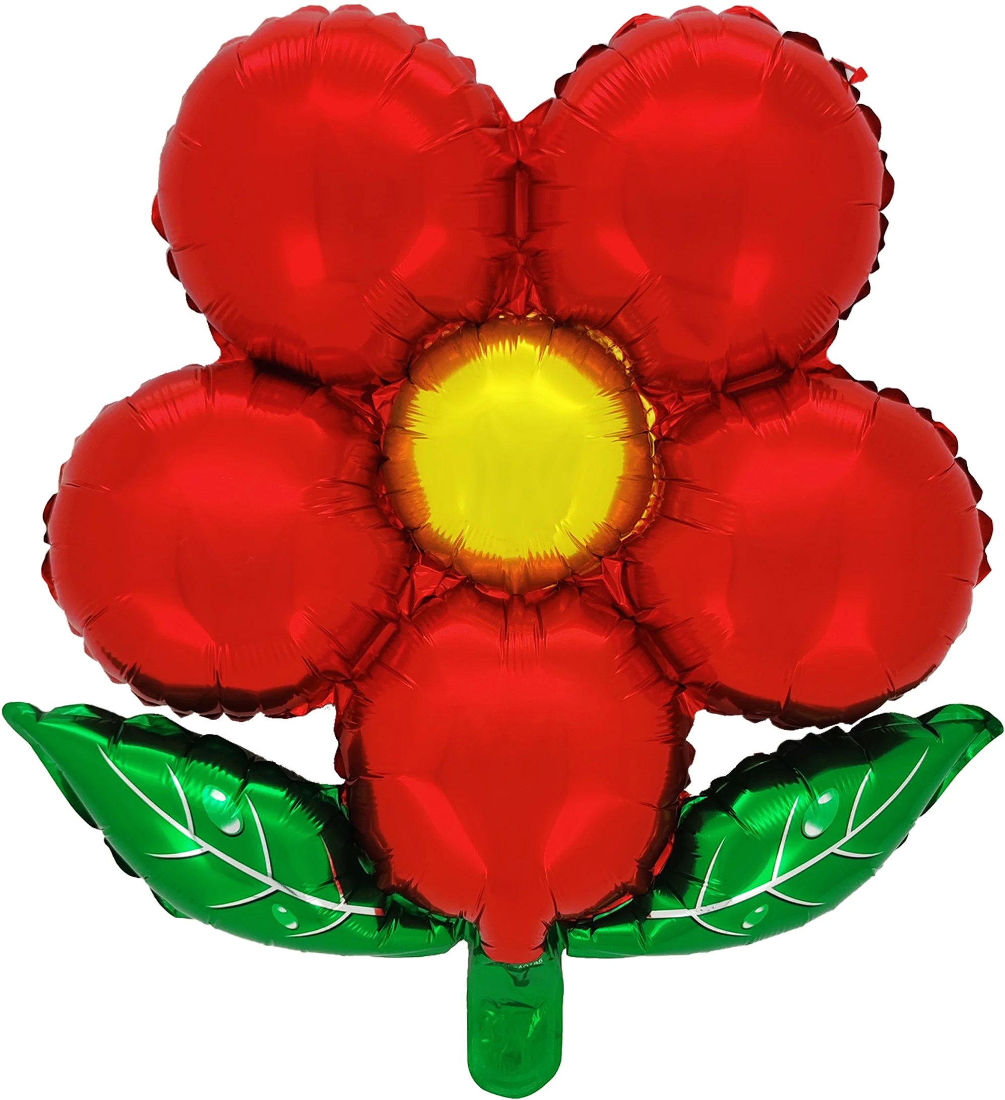 18" Airfill Only Flower Flower Foil With Leave Petals Balloons Red