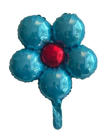 18" Airfill Only Flower Foil Balloons Light Blue