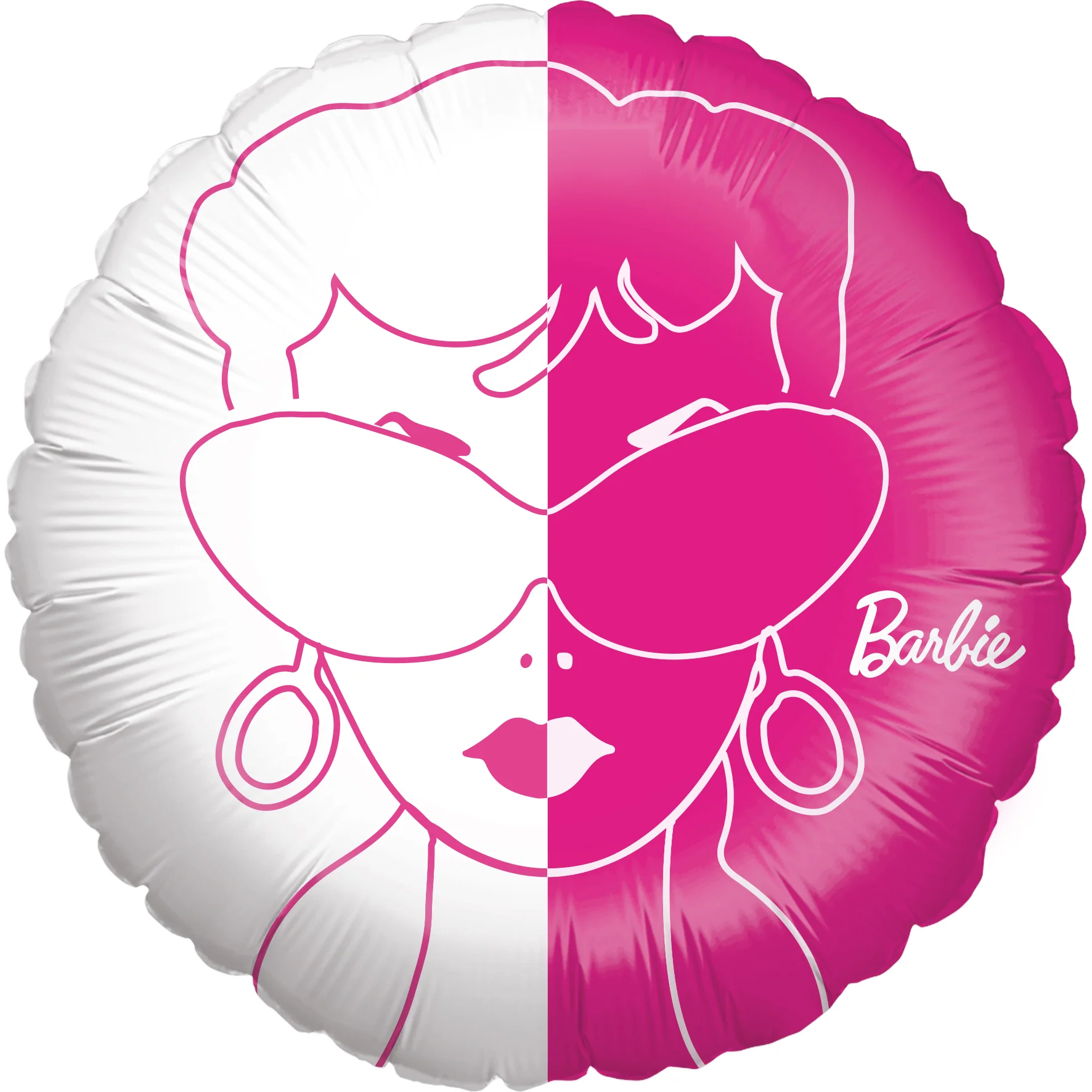18" Barbie Foil Balloon Design Pink and White Big Fashion