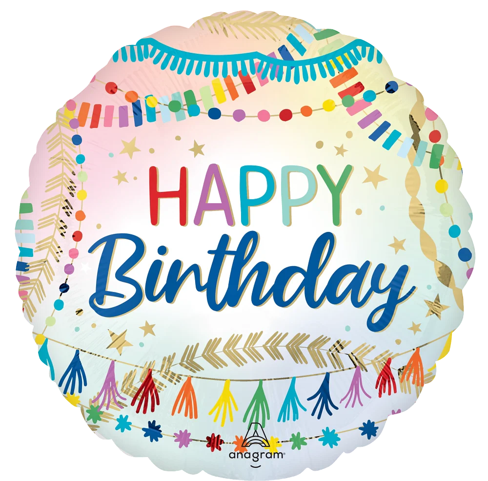 18" Birthday Streamers Foil Balloon