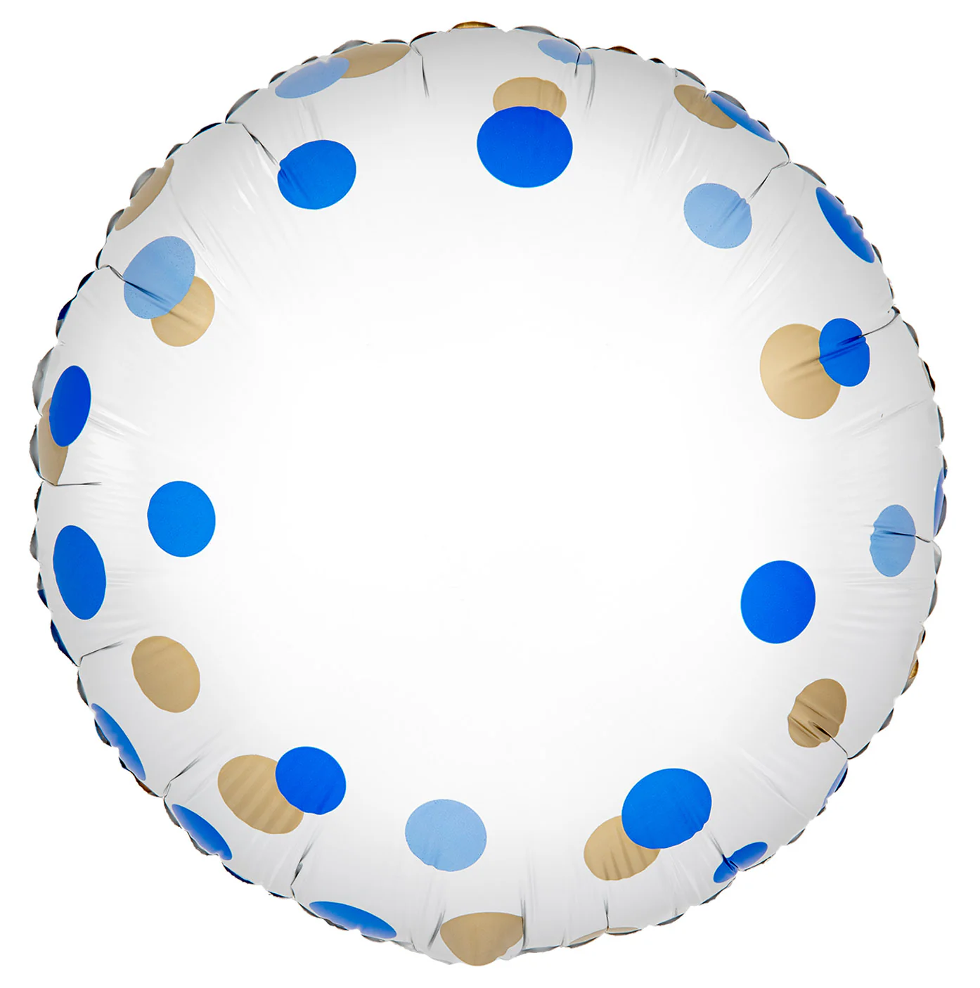 18" Blue Gold Confetti No Message Metallic Oaktree Foil Balloon