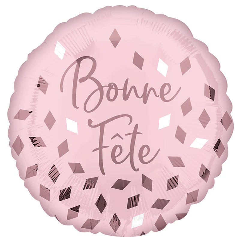 18" Bonne Fête Blush Foil Balloon
