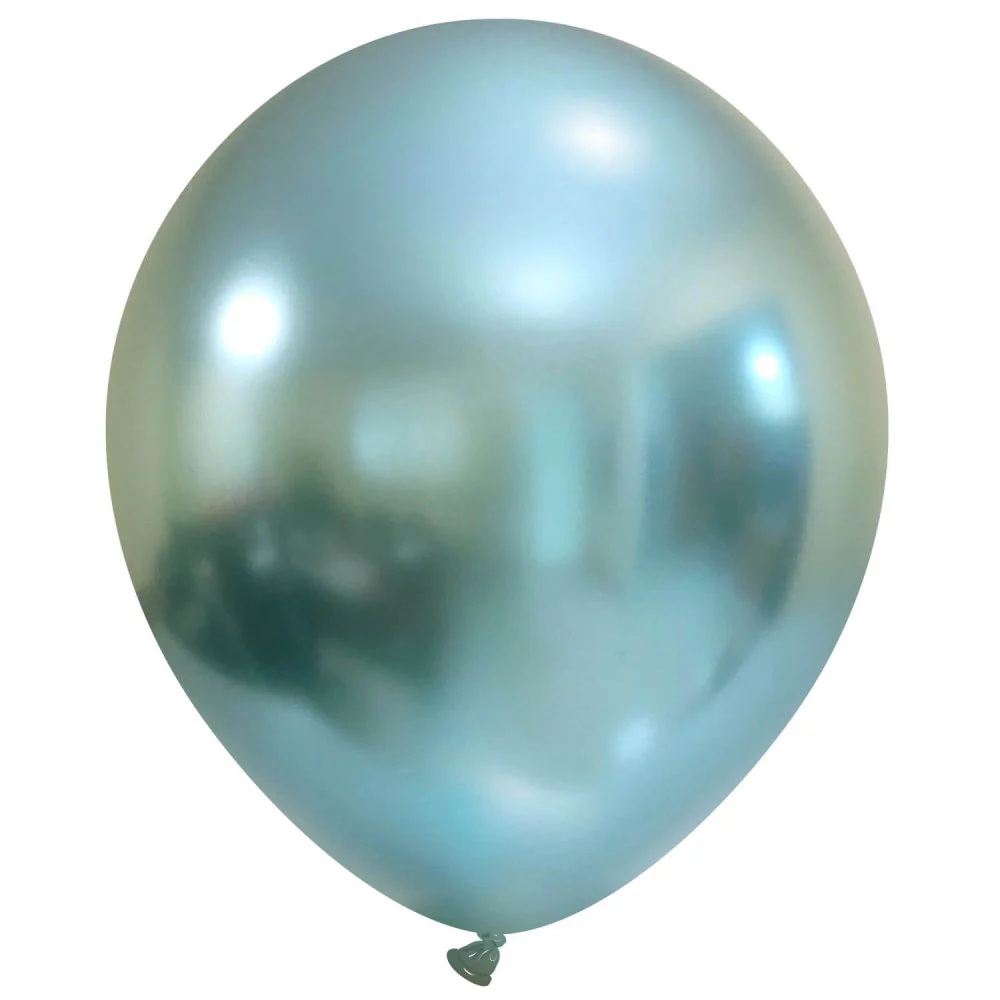 18" Cattex Brand Titanium (Chrome/Mirror) Sky Blue Latex Balloons (25 Per Bag)