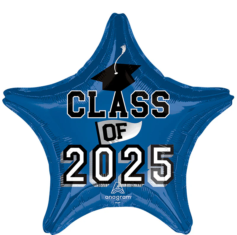 18" Class of 2025 - Blue Foil Balloon