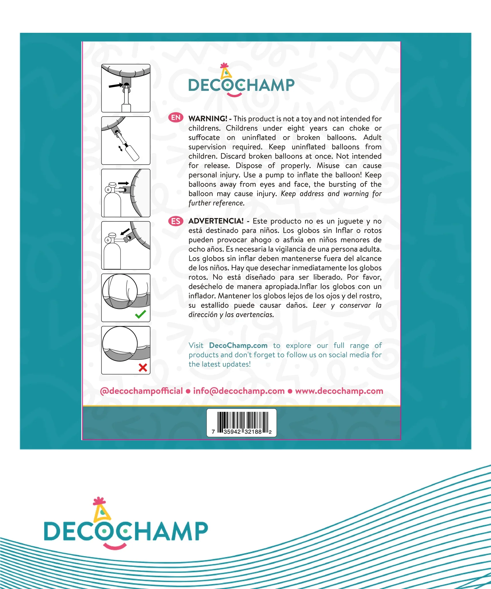 18" Decochamp Deco Bobo Balloon (Bubble) - Image 2