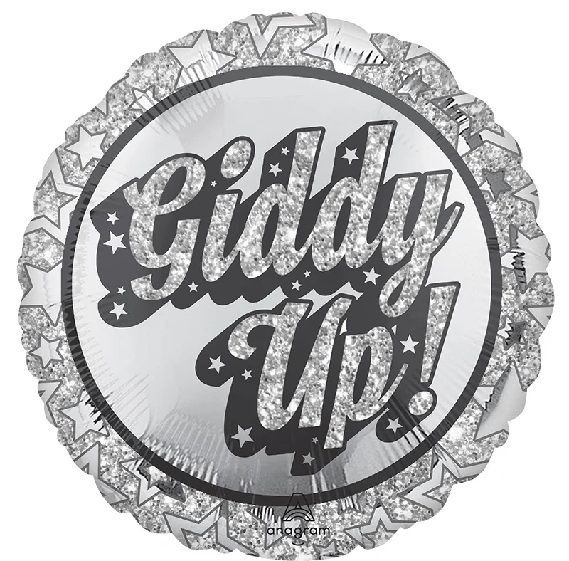 18" Disco Giddy Up Western Foil Balloon