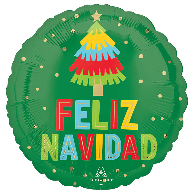 18" Feliz Navidad Festive Fringe Foil Balloon
