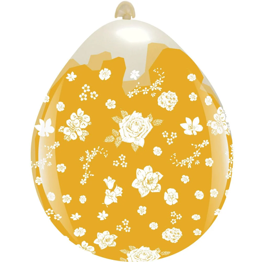 18" Flowers All Around (10 Per Bag) Cattex Brand Printed Stuffing Latex Balloons