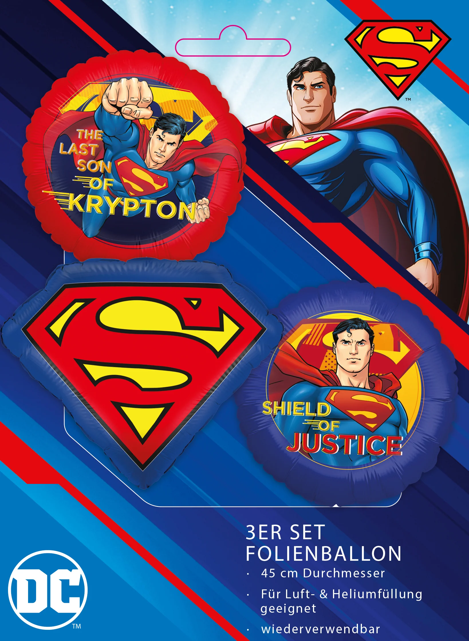 18" Foil Balloon Superman (3 Pack of Balloons)