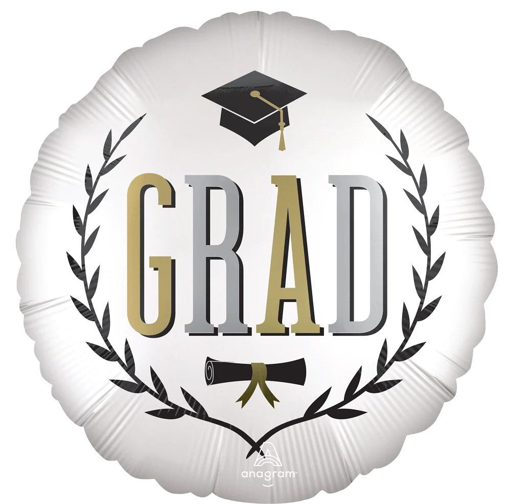 18" Graduation Satin Infused Caps Off Foil Balloon