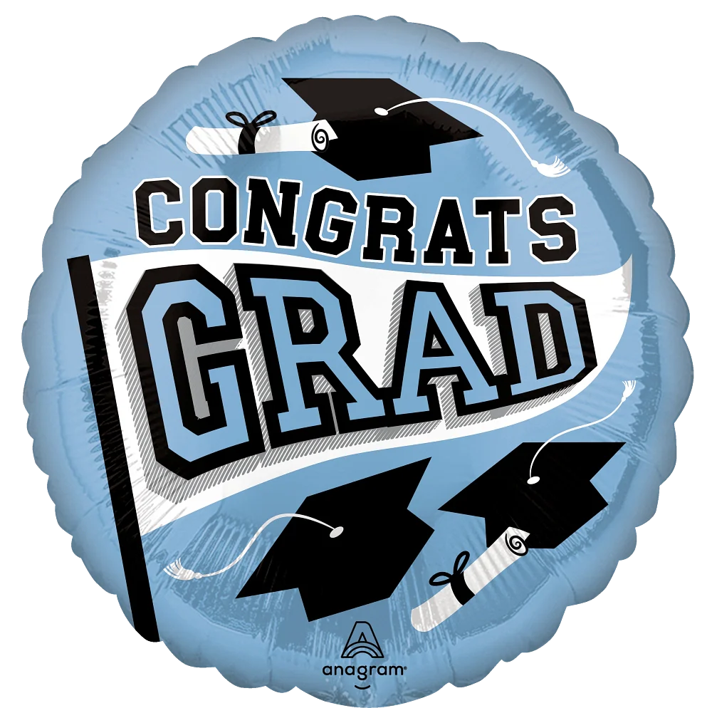 18" Graduation School Colors Be True to Your School - Light Blue Foil Balloon