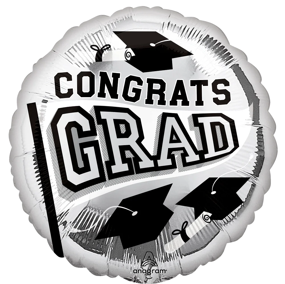 18" Graduation School Colors Be True to Your School - Silver Foil Balloon