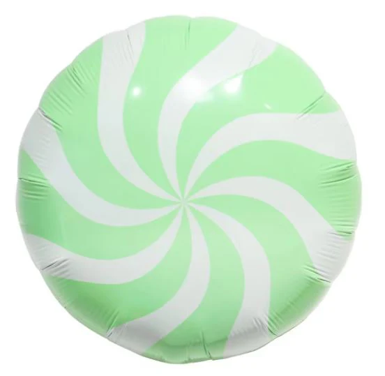 18" Pastel Green Colour Wheel Candy Swirl Foil Balloon