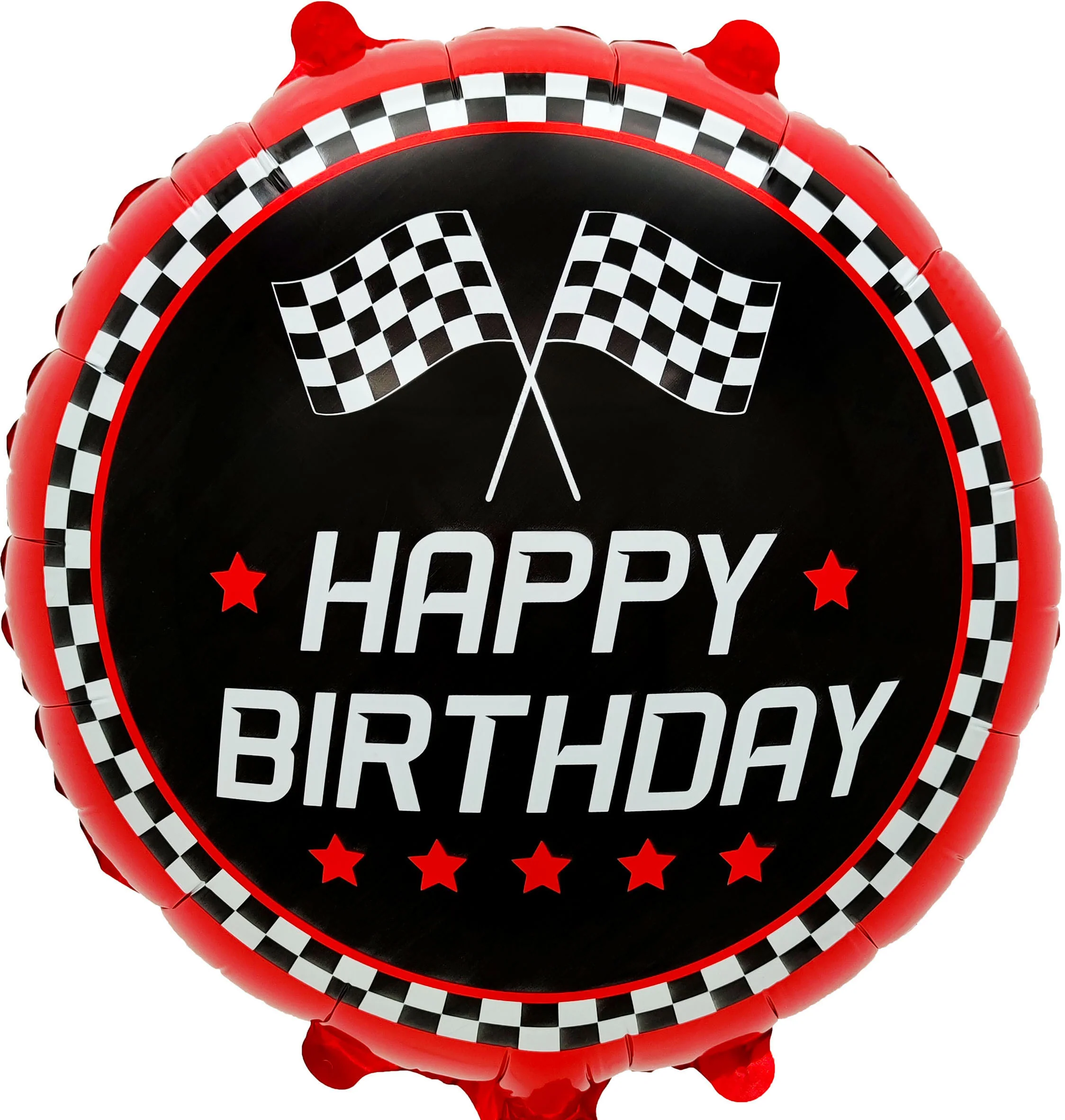 18" Happy Birthday Checkered Flag Foil Balloon