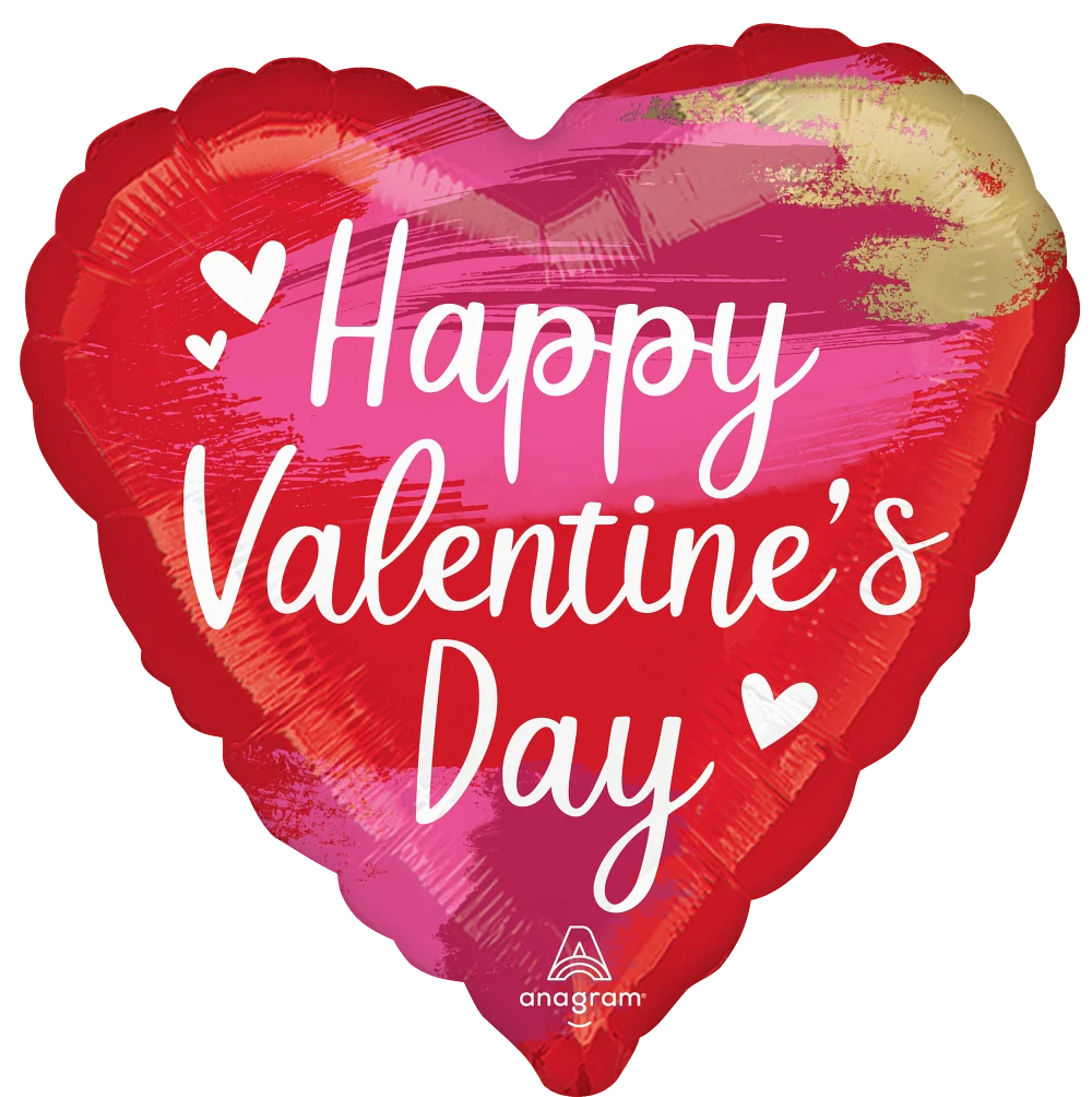 18" Happy Valentines Day Artistic Touch Foil Balloon