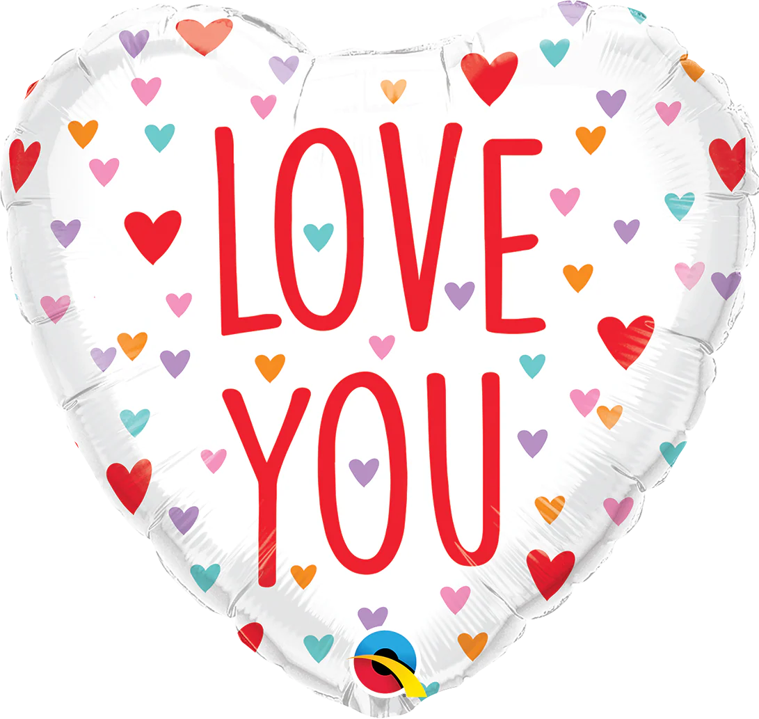 18" Heart Love You Little Hearts Foil Balloon