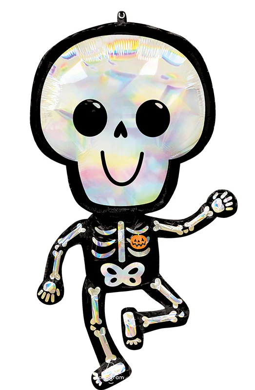 18" Holographic SuperShape Iridescent Bare Bones Skeleton Foil Balloon