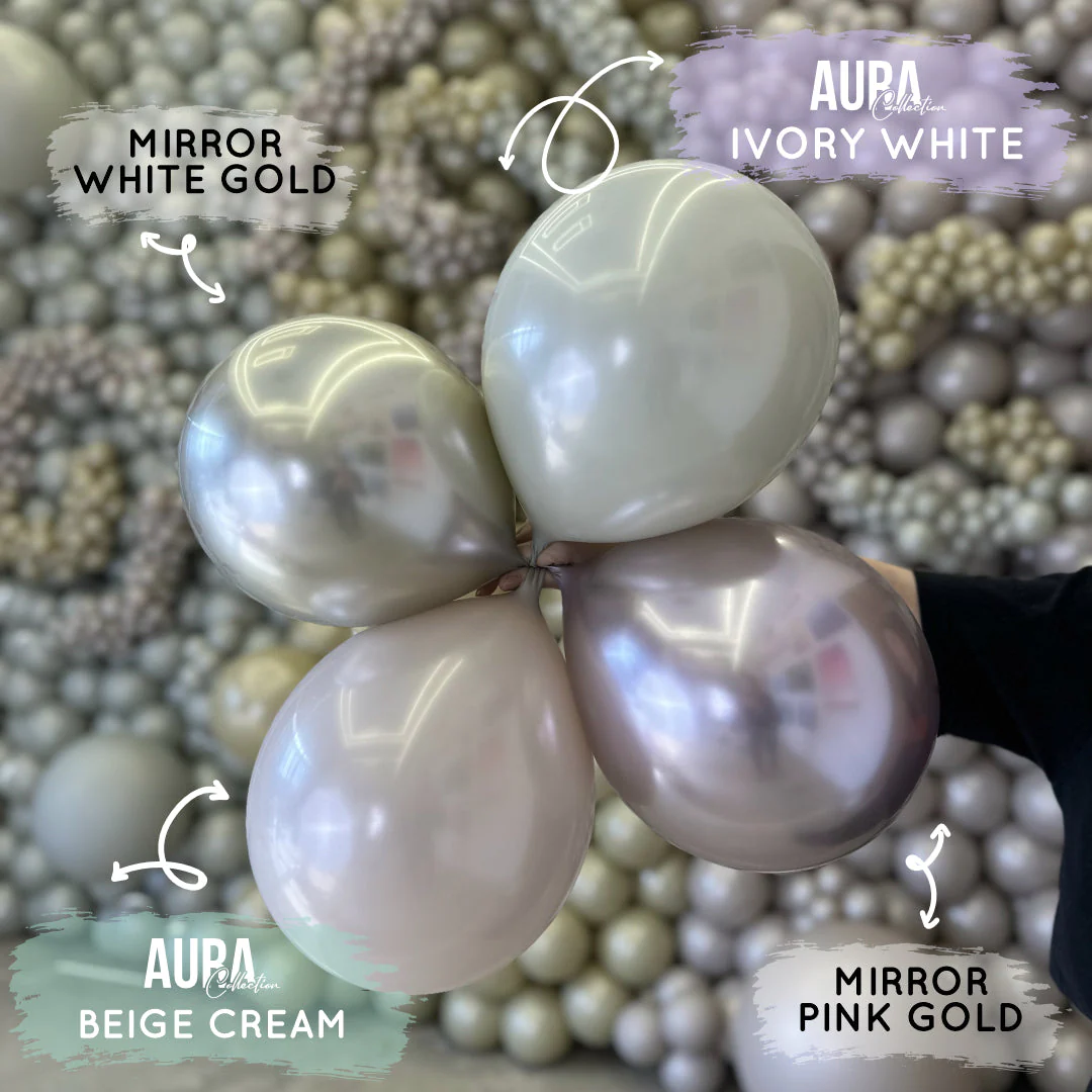 18" Kalisan Brand Latex Balloons Aura Beige Cream (25 Per Bag) - Image 11