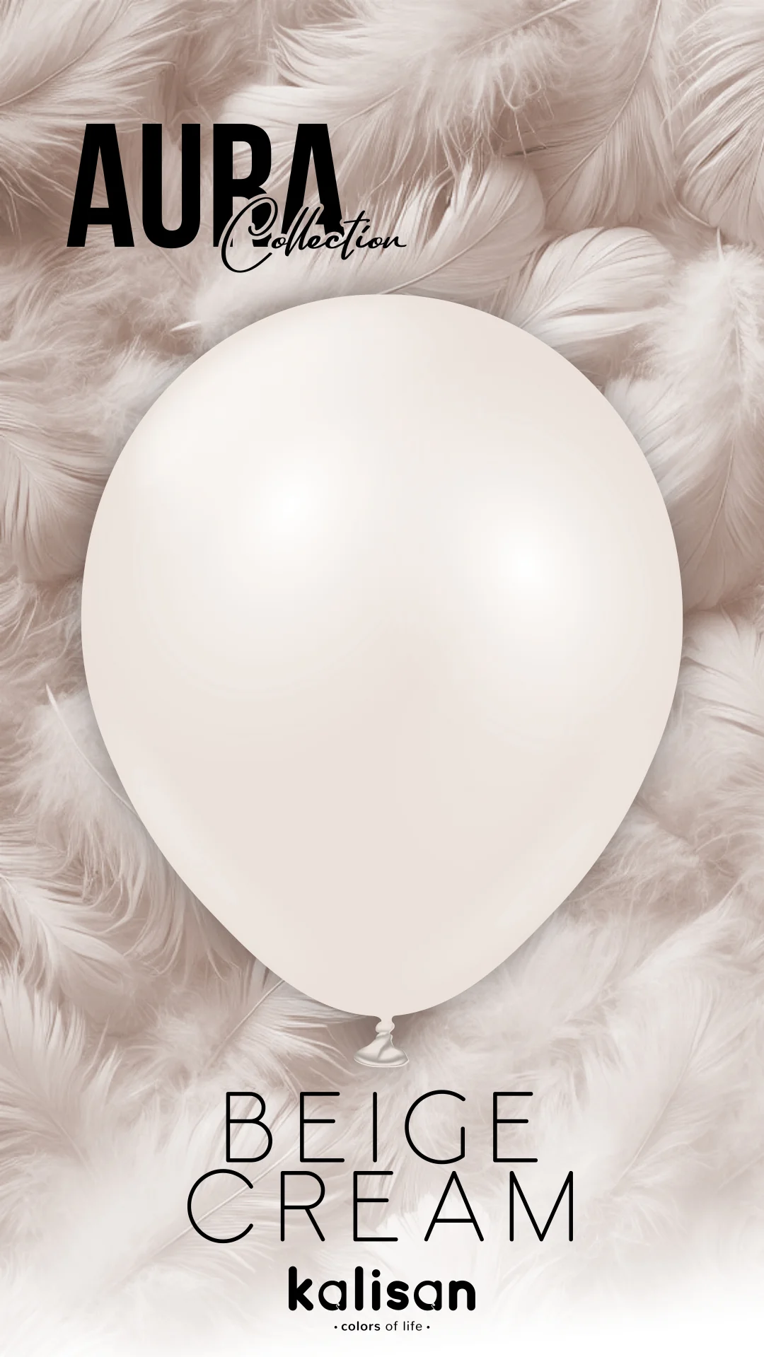 18" Kalisan Brand Latex Balloons Aura Beige Cream (25 Per Bag) - Image 5
