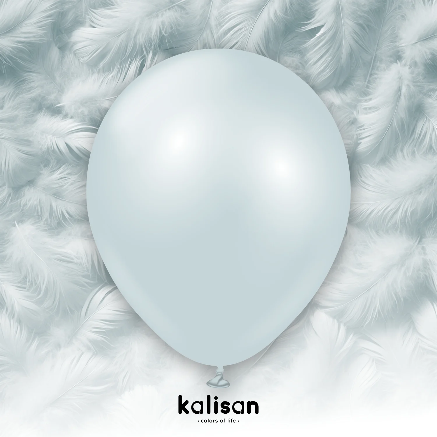 18" Kalisan Brand Latex Balloons Aura Ice Blue (25 Per Bag) - Image 3