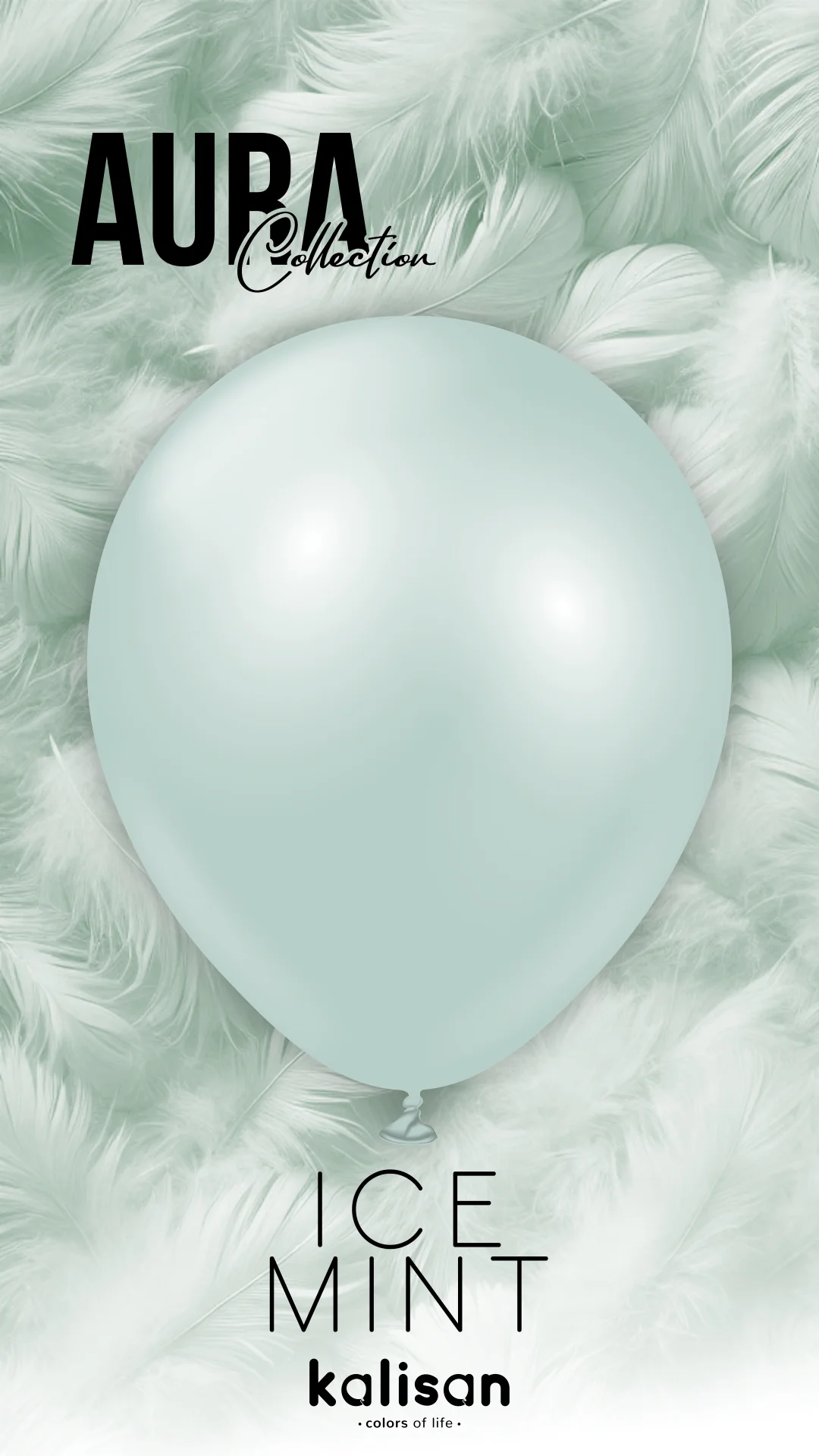 18" Kalisan Brand Latex Balloons Aura Ice Mint (25 Per Bag) - Image 4