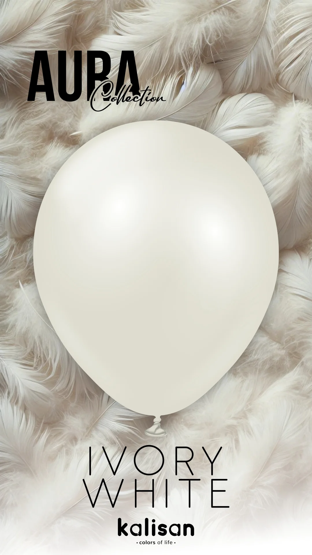 18" Kalisan Brand Latex Balloons Aura Ivory White (25 Per Bag) - Image 5