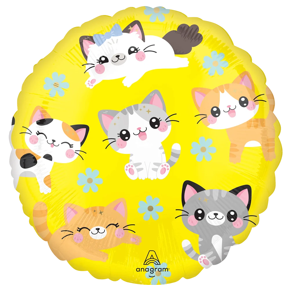 18" Kawaii Kitty Foil Balloon - Image 2