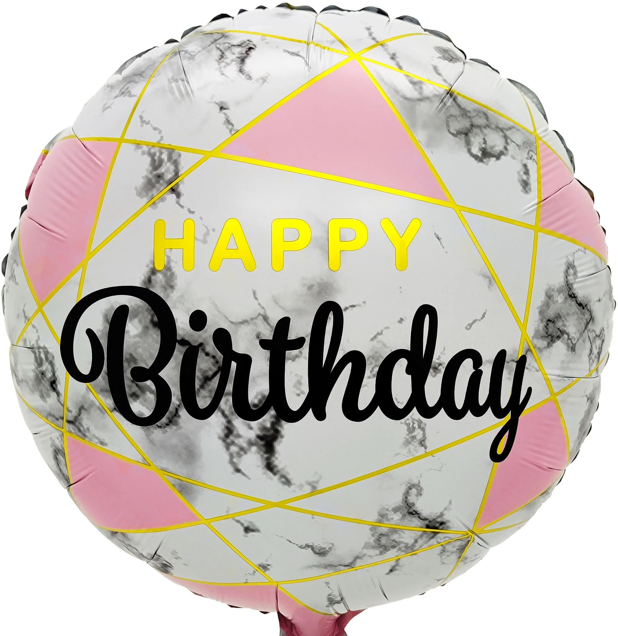 18" (Without Marble Effect) Happy Birthday Foil Balloon