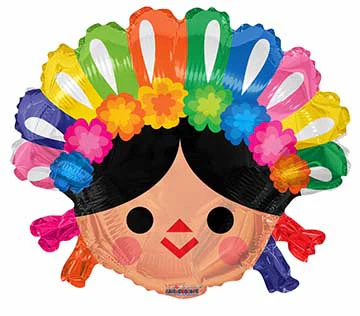 18" Muñeca Mexicana Foil Balloon