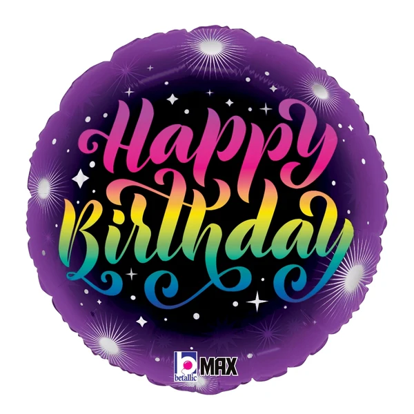 18" Neon Birthday Foil Balloon