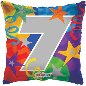 18" Number 7 Square Foil Balloon