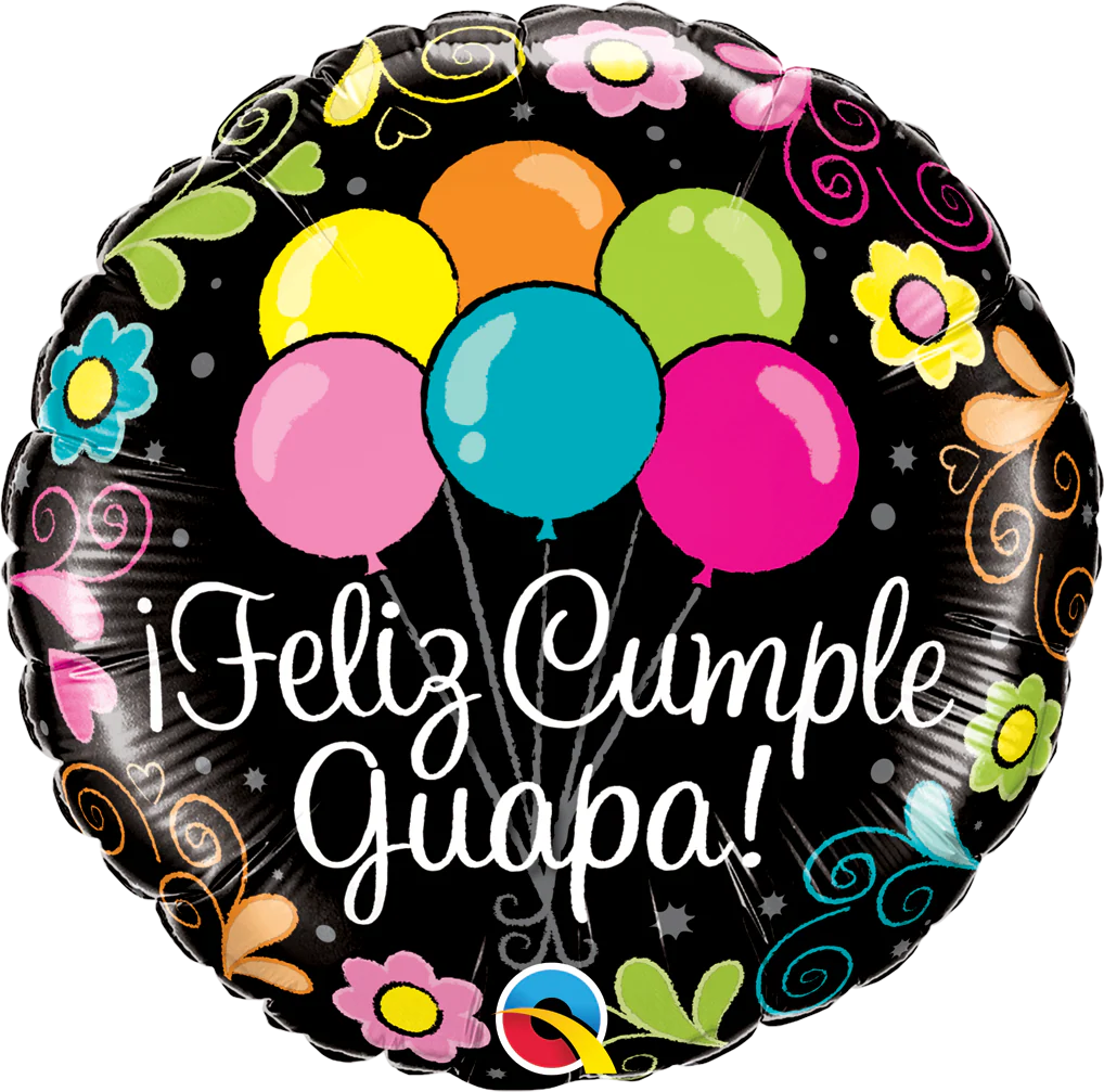 18" Feliz Cumple Guapa Foil Balloon Happy birthday, Beautiful Spanish