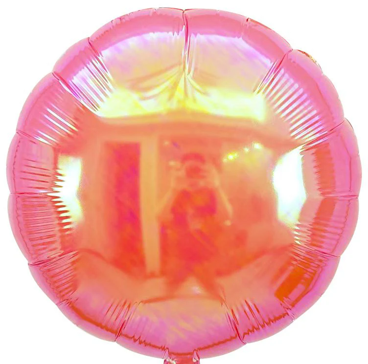 18" Airfill Decor Only Lustrous Round Iridescent Foil Balloon