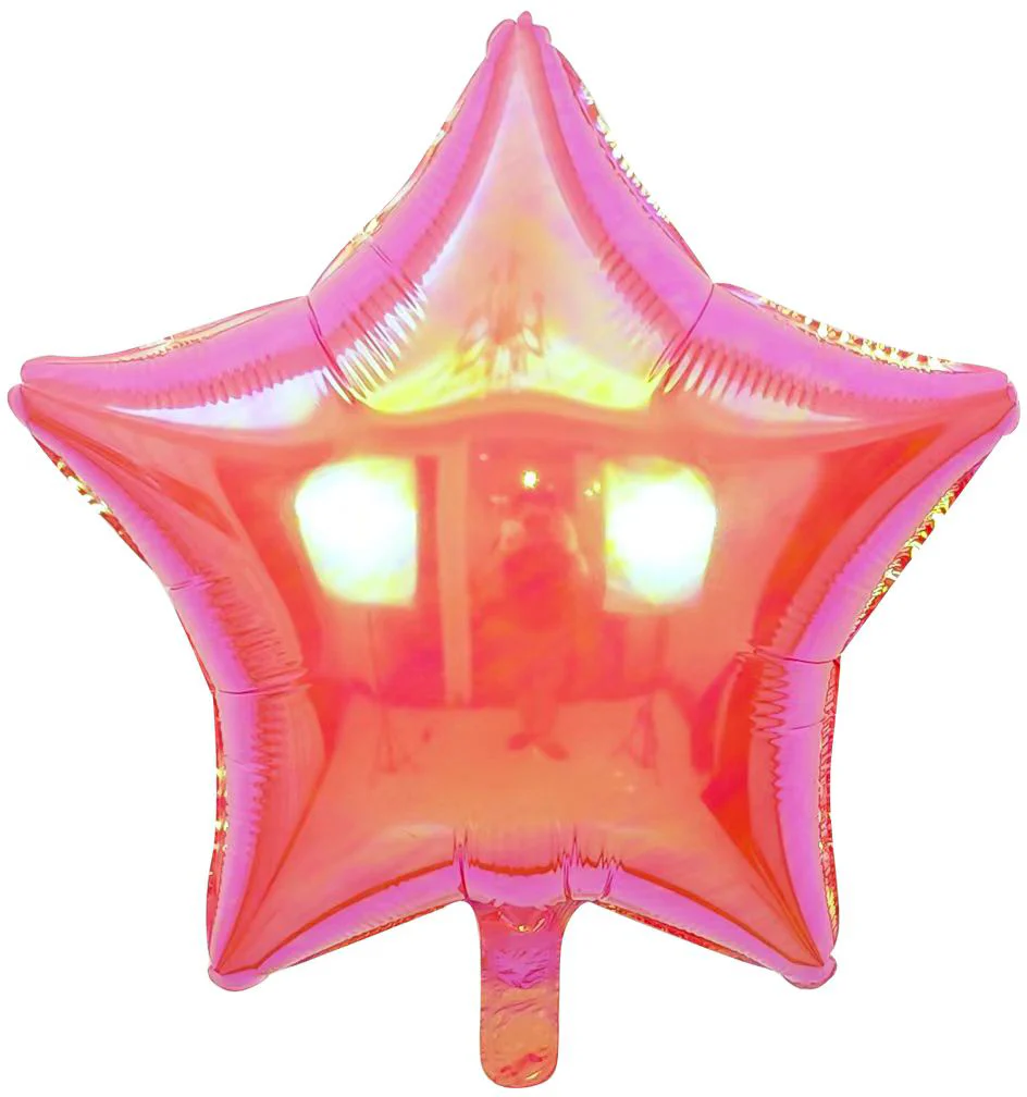 18" Airfill Decor Only Lustrous Star Iridescent Foil Balloon