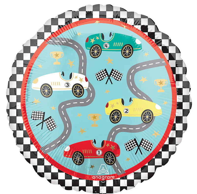 18" Race Cars Foil Balloon