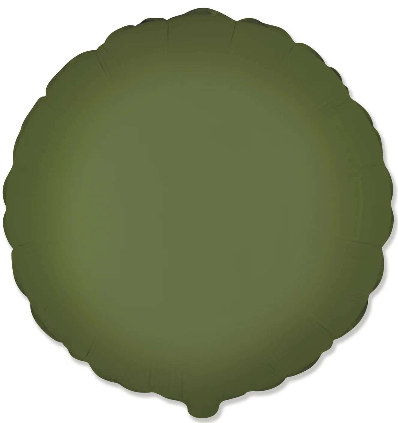 18" Round/Circle Matte Olive Green Solid Color Foil Balloon Brand Flexmetal
